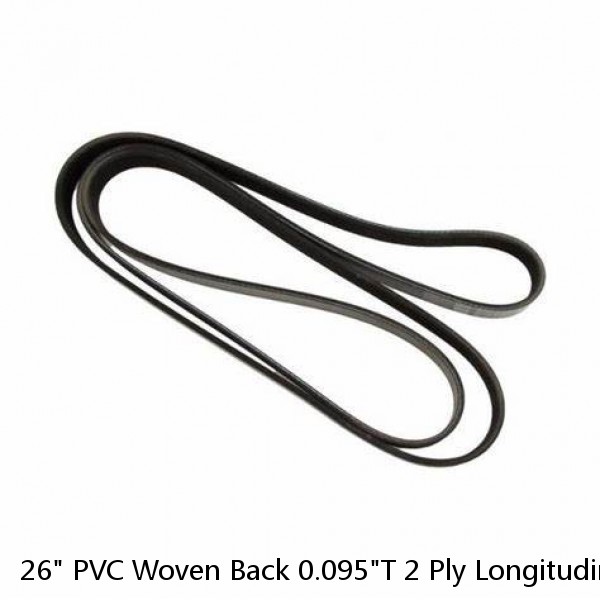 26" PVC Woven Back 0.095"T 2 Ply Longitudinal Ribbed Conveyor Belt 18'-6"