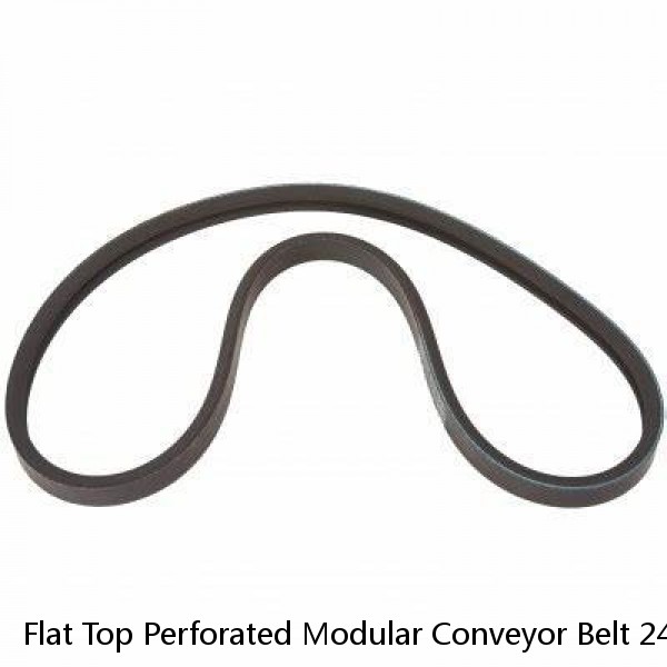 Flat Top Perforated Modular Conveyor Belt 24"x6' Ribbed/Flights