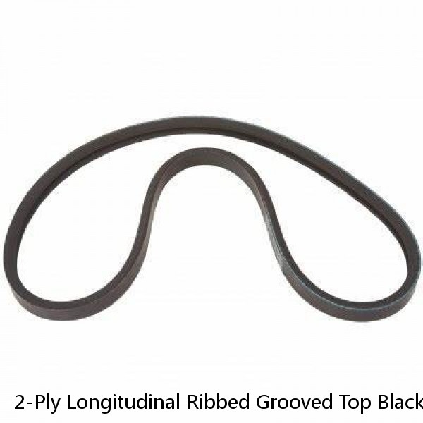 2-Ply Longitudinal Ribbed Grooved Top Black Rubber Conveyor Belt 32"x9' Long