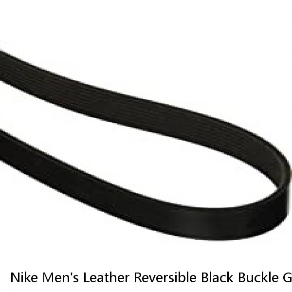 Nike Men's Leather Reversible Black Buckle Golf Belt Black Carbon Fiber White